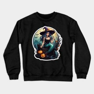 Black Cat Mermaid Crewneck Sweatshirt